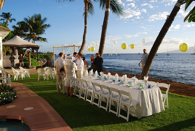 Maui wedding catering for private estate wedding location in Lahaina.