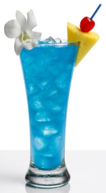 Image of classic wedding cocktail idea, the Blue Hawaiian is perfect for a Maui beach wedding reception!