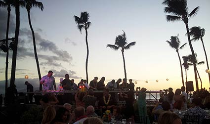 A social event on Maui catered by CJs restaurant in Kaanapali.