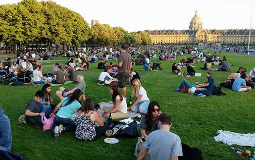 Chef CJ and his Maui family enjoy a picnic in Paris on Bastille Day.