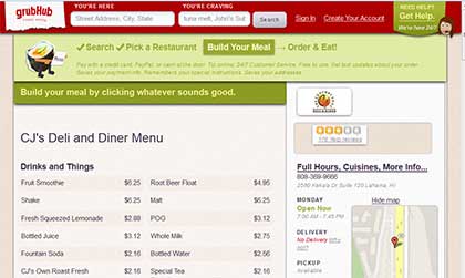 CJs Deli and Diner in Kaanapali Maui on Grubhub online ordering.
