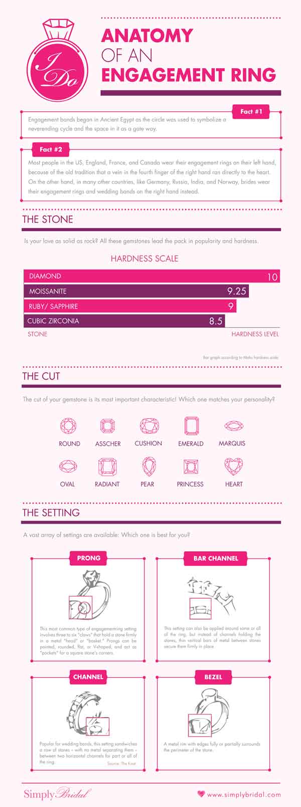 An Anatomy of Engagement Ring for Weddings Infographic.