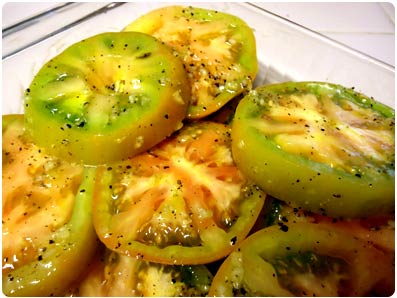 The marinade is key to the Maui Chef Jorgensen frieed green tomato recipe success!