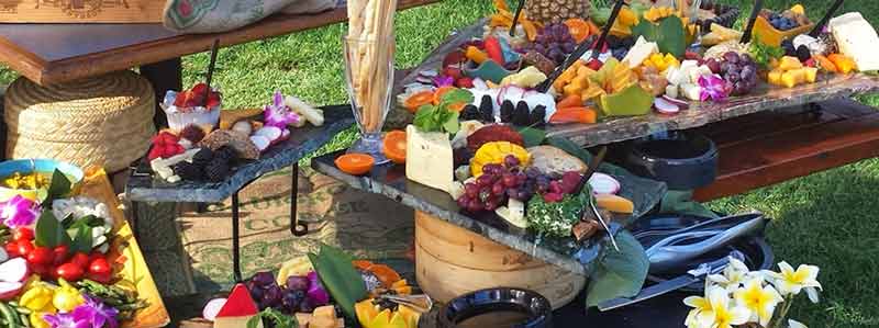 This international cheese display was created a West Maui wedding at the Olowalu Plantation House.