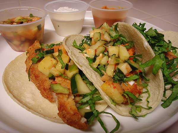 Maui fish tacos volcanic