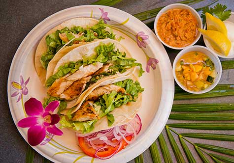 Maui Fish Tacos with House Made Tropical Salsa from Chef CJ