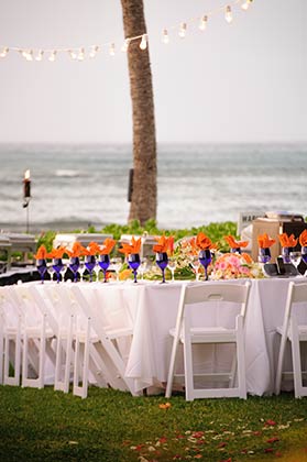 Maui wedding reception catering at Olowalu Plantation.