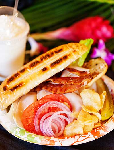 A BLT variation includes Panini at CJs Deli in Kaanapali.