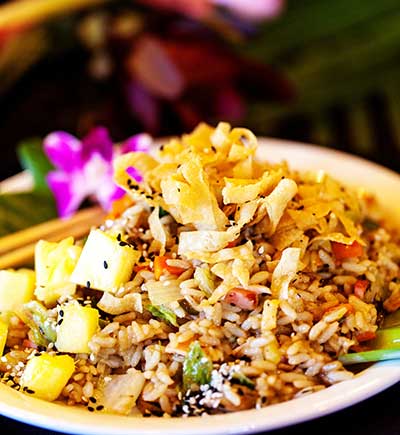 Hawaiian Pineapple Fried Rice at CJs Maui Restaurant in Kaanapali.