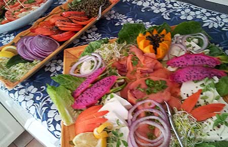 Norwegian Salmon for bagels with lox at catered event on Maui.